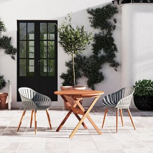 Santele 3-Piece Patio Bistro Set Eucalyptus Wood Ideal for Outdoors and Indoors
