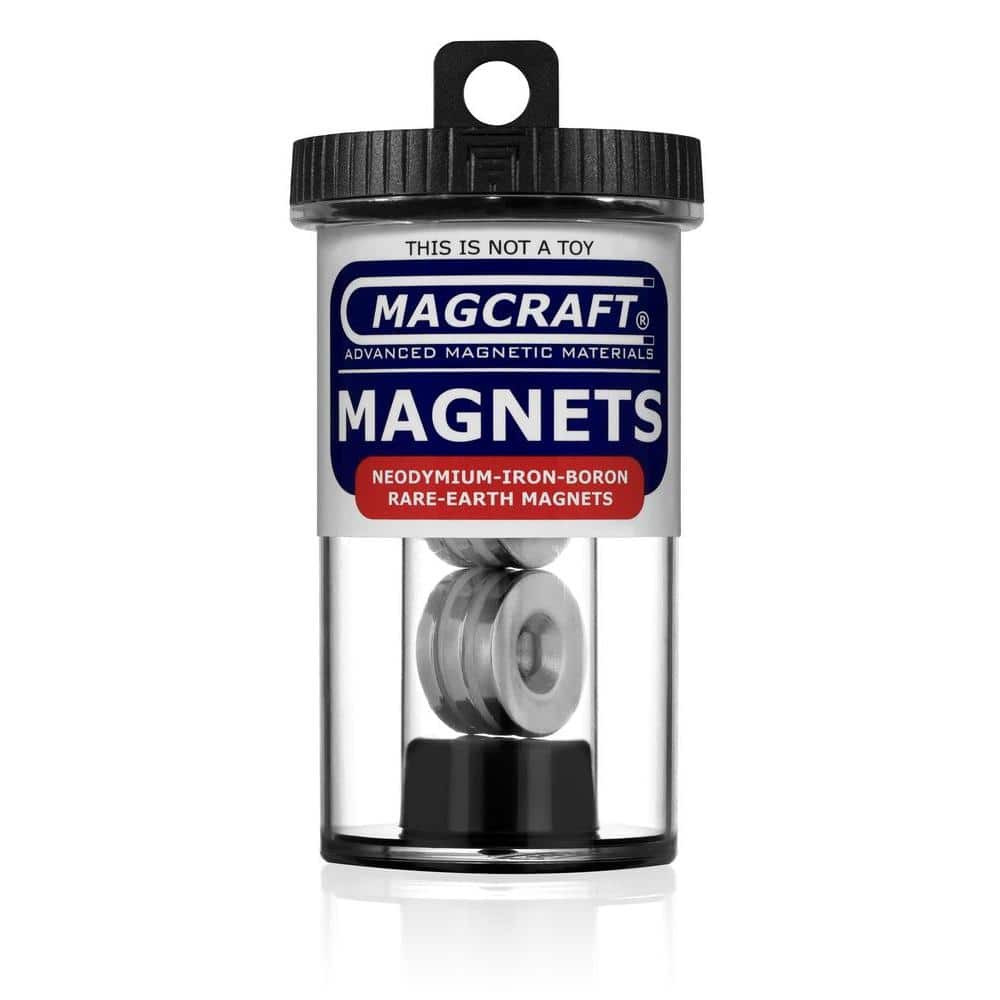 Magcraft Nsn0587 - Rare Earth Ring Magnets, 0.75 in. Outside Diameter x 0.2 in. Inside Diameter x 0.125 in. Thick, S, 6-Count