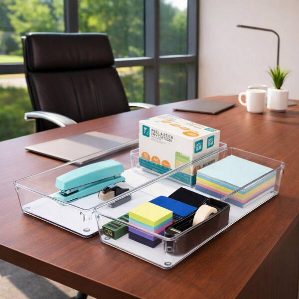Sorbus Drawer Organizer and Storage, Clear Rectangle Plastic 12 in