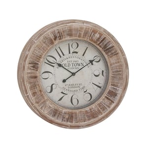 31 in. x 31 in. Brown Wooden Wall Clock