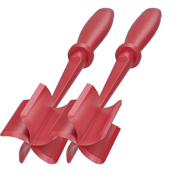 Non Stick Red Mix Chopper, Upgrade Hamburger Grinder, Premium Heat Resistant Meat Masher (Set of 2)