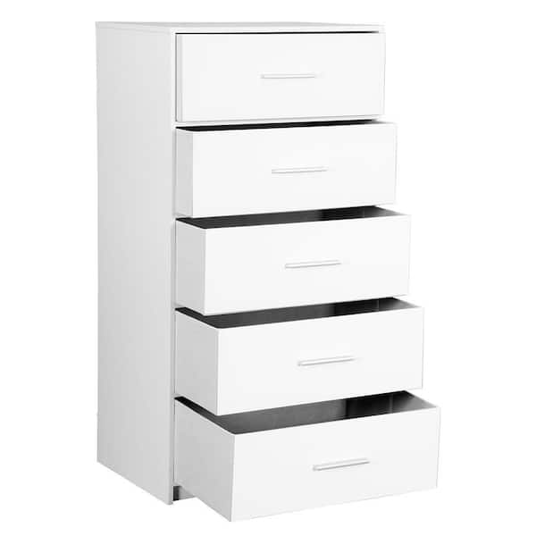 Black 5-Drawer 22.5 in. Wide Chest of Drawers with Fabric Drawers
