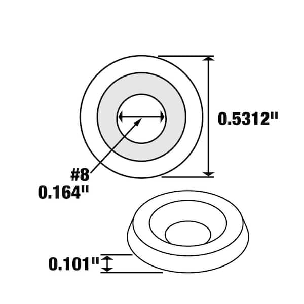 8 Countersunk Finishing Washer Nickel Plated, Size: #8 10000pcs inch 8 Countersunk Finishing Washer Nickel Plated, Size: #8 10000pcs inch
