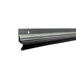 1.5 in. x 84 in. Tall Silver (Black Insert) Aluminum/Kerf Door Set Weatherstrip for Entry Doors