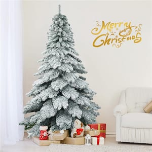 7.5 ft. Fir Snow Flocked Artificial Christmas Tree with 1121 tips