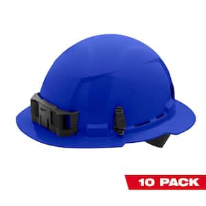 BOLT Blue Type 1 Class E Full Brim Non-Vented Hard Hat with 4 Point Ratcheting Suspension (10-Pack)