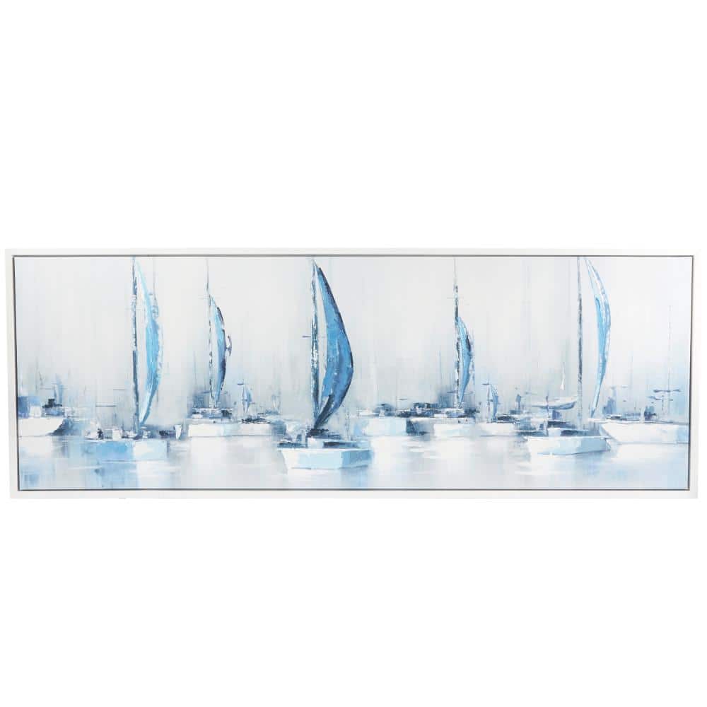 1- Panel Sail Boat Framed Wall Art with White Frame 24 in. x 65 in. price history on PriceWatchPro