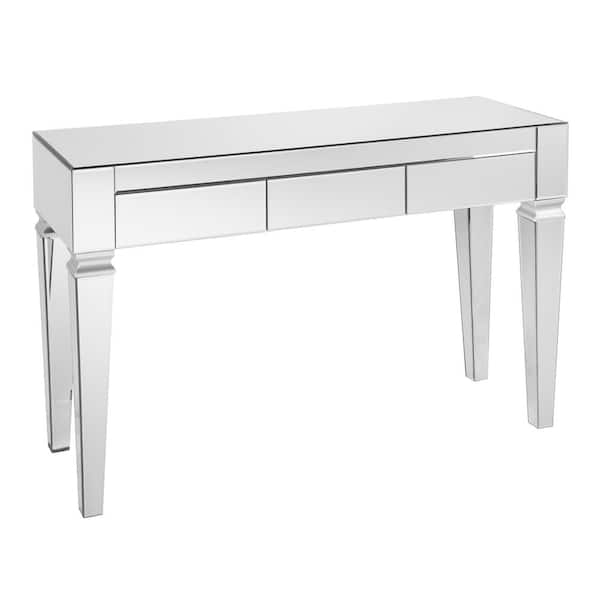 Southern Enterprises Hannity Contemporary Silver Metallic Mirrored Console Table