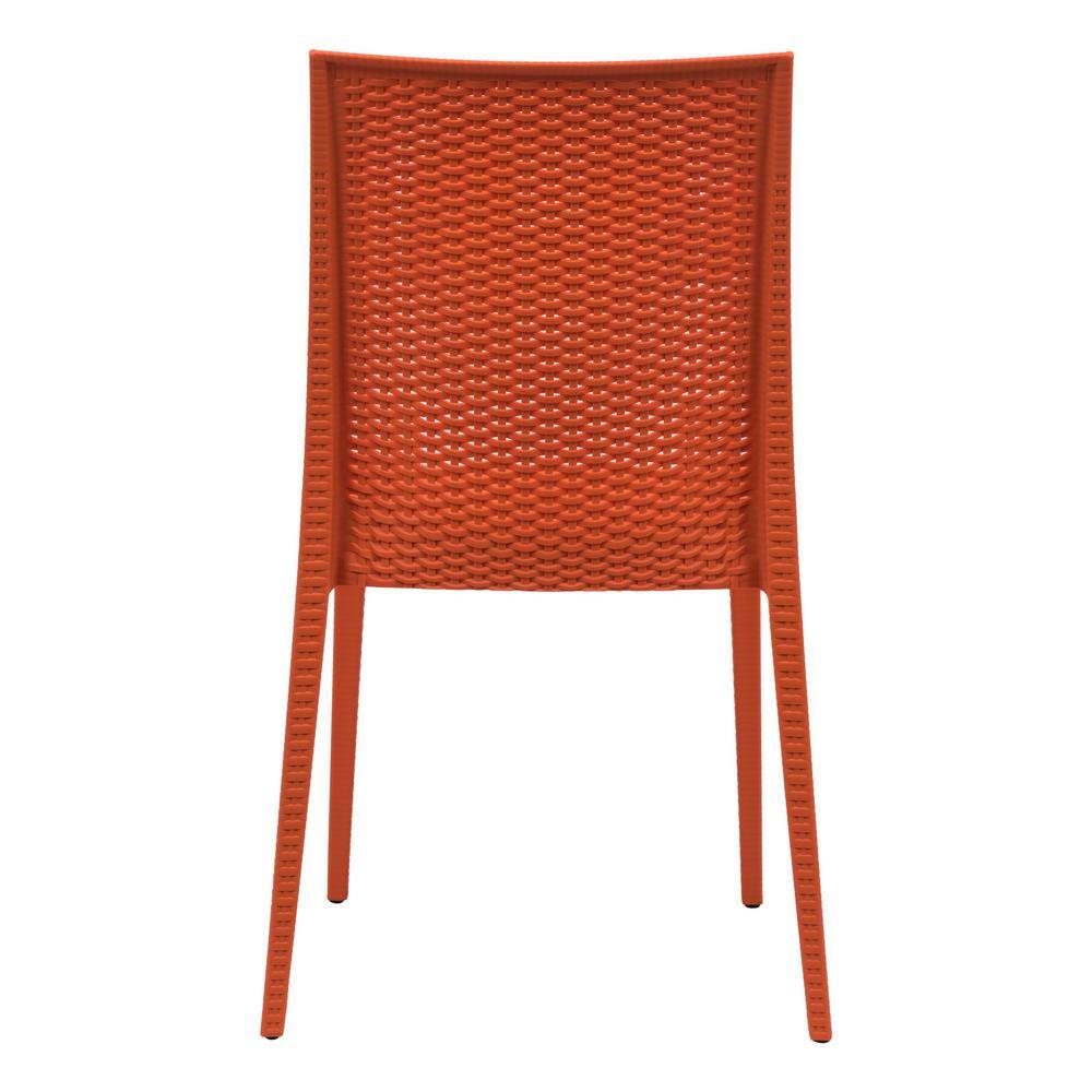 Mace Orange Stackable Armless Plastic Dining Chair