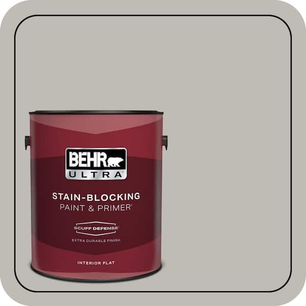 BEHR ULTRA 1 gal. #MQ6-23 Pumice Extra Durable Flat Interior Paint & Primer