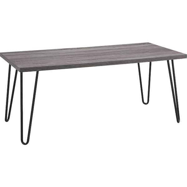 Ameriwood Home Montrose 42 in. Distressed Gray Oak Large Rectangle Particle Board Coffee Table