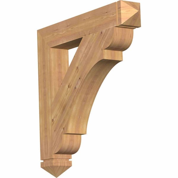 Ekena Millwork 5.5 in. x 38 in. x 38 in. Western Red Cedar Olympic Arts and Crafts Smooth Bracket