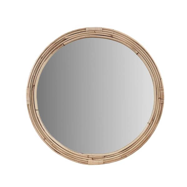 MARTHA STEWART Luna 26 in. W x 26 in. H Natural Wall Mirror