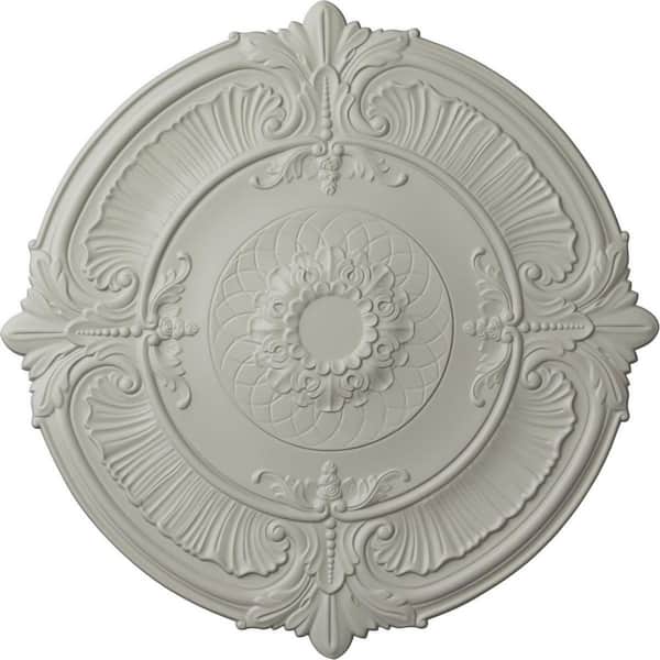 Ekena Millwork 2-1/2 in. x 39-1/2 in. x 39-1/2 in. Polyurethane Attica Ceiling Medallion, Pot of Cream