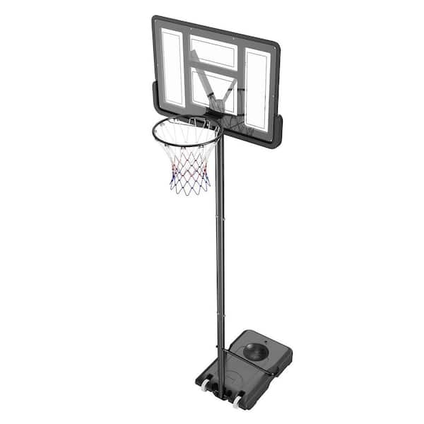 Basketball Hoop, 4-10 ft. Adjustable Height Portable Backboard System, 44 in. Basketball Hoop and Goal, Basketball Set
