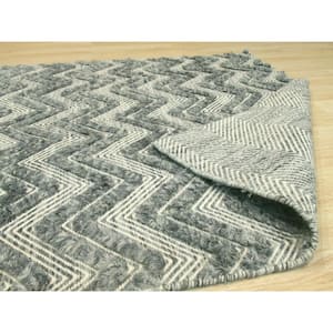 Handmade Wool Green 5 ft. x 8 ft. Contemporary Geometric Andrea Area Rug