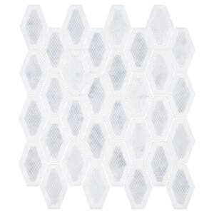 Moda Vespa Off White/Gray Matte 11 1/4 in. x 12 7/8 in. Diamond Smooth Natural Stone Mosaic Tile (5 sq. ft./Case)