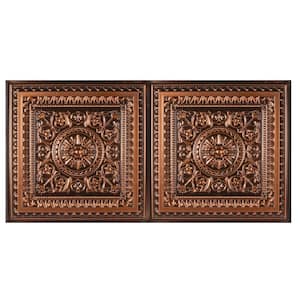 Marseille 2 ft. x 4 ft. Lay-in or Glue-up Border Ceiling Tile in Antique Copper (80 sq. ft. / case)