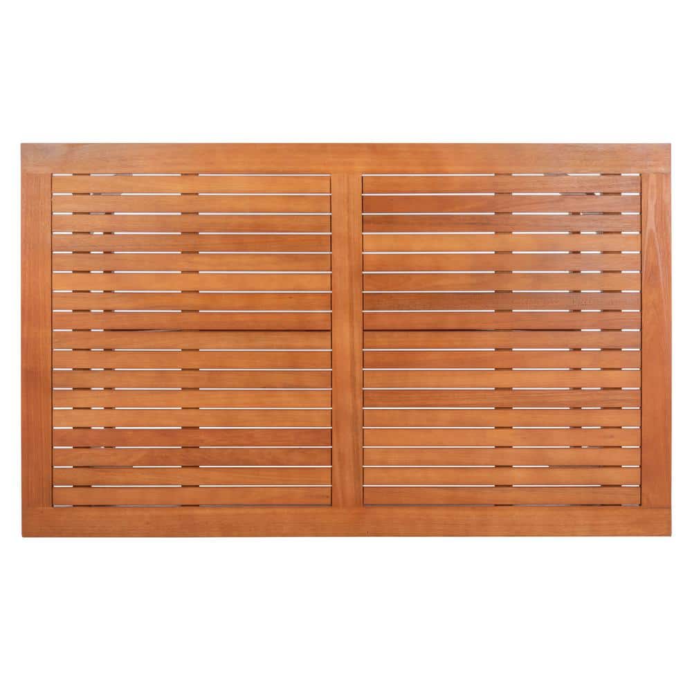 Natural Eucalyptus 4-Person Rectangular Outdoor Dining Set