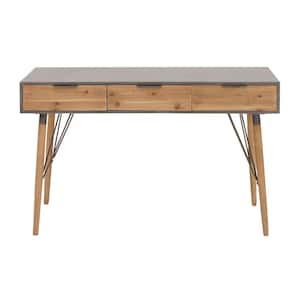 48 in. Brown Extra Large Rectangle Wood 3 Drawers Console Table