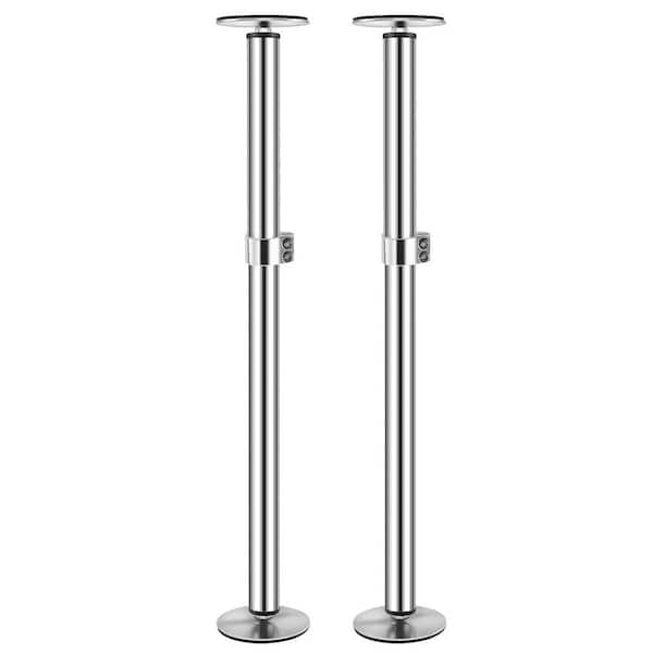 Adjustable 17.7 in.-31.1 in. H x 3.4 in. W x 3.4 in. D Stainless Steel Undermount Sink Brackets Support Pole (2-Pack)