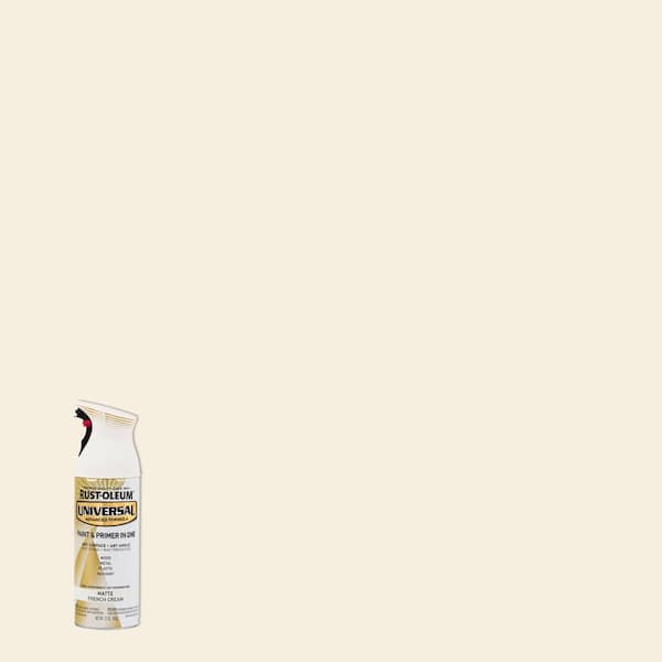 Rust-Oleum Universal 12 oz. All Surface Matte French Cream Spray Paint and Primer in One