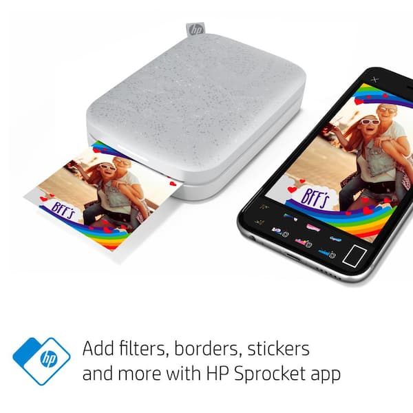  HP Sprocket Select Pocket Printer Instant Wireless Photo  Printer for Android and iOS, Includes 2.3 x3.4” Zink Photo Paper Sticker  (30 Sheets), Protective case and USB Charging Cable with Wall Adapter 