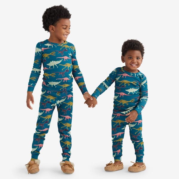 The Company Store Company Organic Cotton Matching Family Pajamas Kid's  Unisex 14/16 Dino Navy Multi Pajama Set 68079E-14/16-NVYMUL - The Home Depot