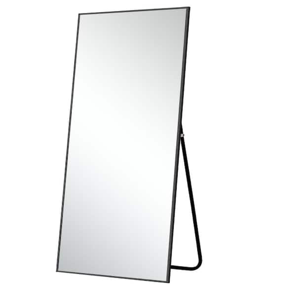 NEUTYPE 35 in. W x 79 in. H Rectangle Framed Black Tempered Glass Full-Length Mirror