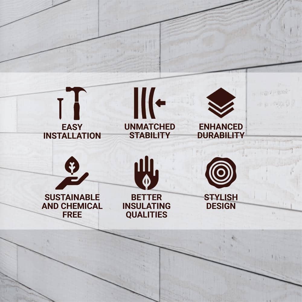 Pearl Textured Barn Wood Wall Planks, 4 ft. Premium 6-Pack