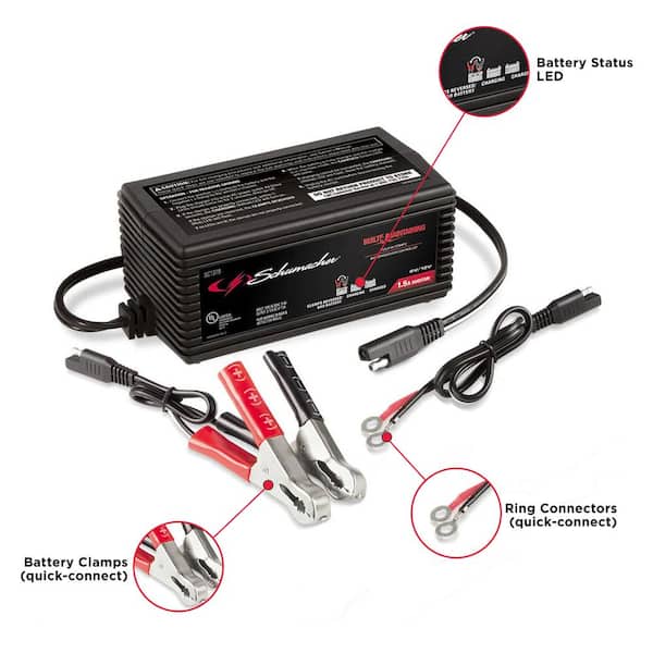 Automatic Battery Charger Maintainer 6V/12V Cars Boat Powered 1.5A Schumacher 