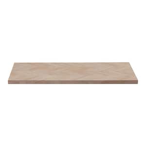 4 ft. L x 25 in. D Unfinished Hevea Chevron Solid Wood Butcher Block Countertop With Square Edge