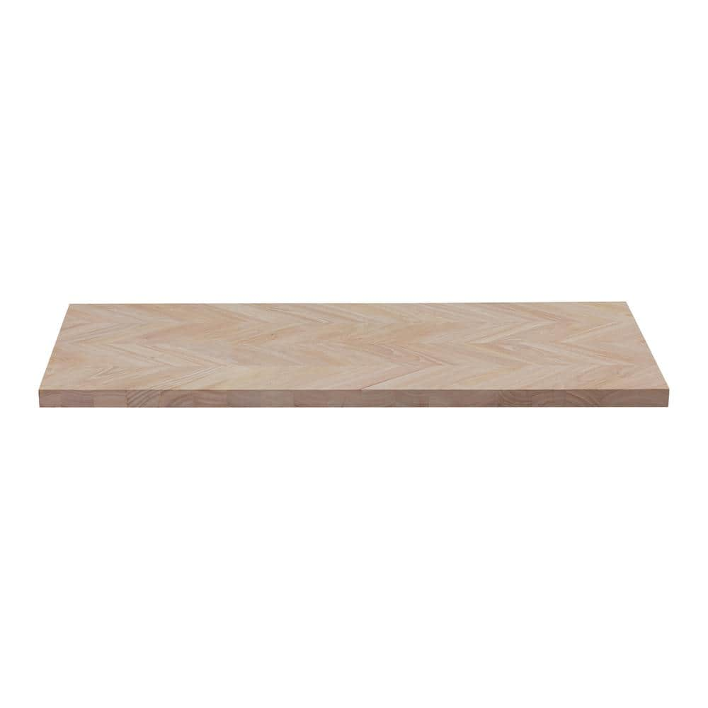 6 ft. L x 39 in. D Unfinished Hevea Chevron Solid Wood Butcher Block Island Countertop With Square Edge -  HARDWOOD REFLECTIONS, 1539HDRWCHV-74