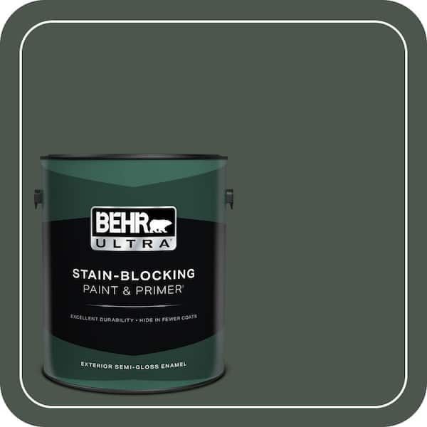 BEHR ULTRA 1 gal. #PMD-66 Deep Evergreen Semi-Gloss Enamel Exterior Paint & Primer