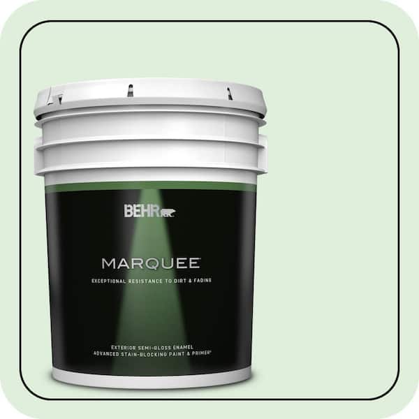 BEHR MARQUEE 5 gal. #450C-2 Breath of Spring Semi-Gloss Enamel Exterior Paint & Primer