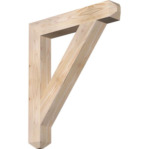 Ekena Millwork 3.5 in. x 28 in. x 24 in. Douglas Fir Traditional Craftsman Smooth Bracket