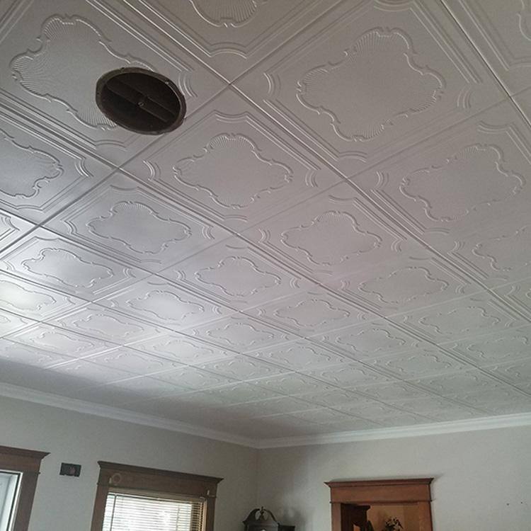 Plain White Polystyrene Glue-Up Ceiling Tile, 19.75" Square