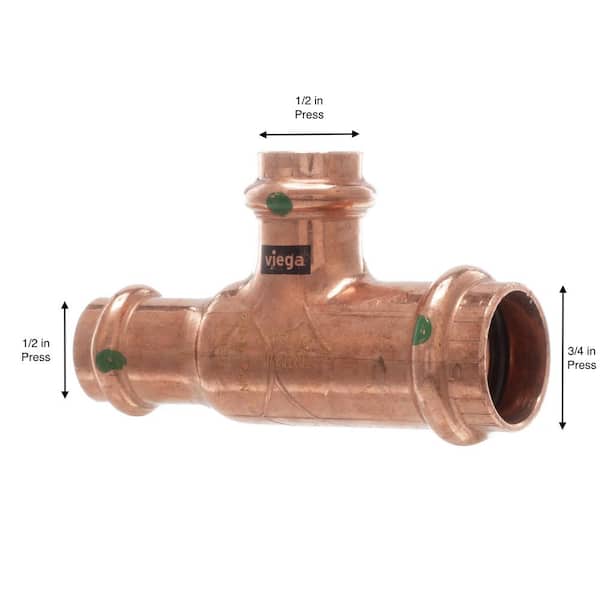 ProPress 3/4 in. x 1/2 in. x 1/2 in. Press Copper Reducing Tee