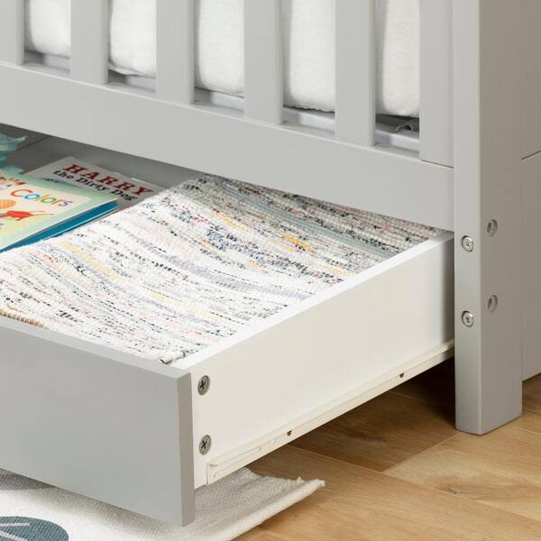 Gray crib hotsell with drawers