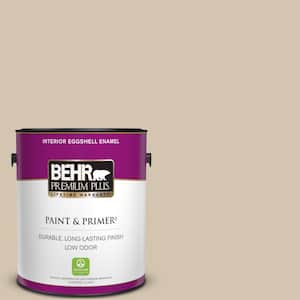 BEHR PREMIUM PLUS 8 oz. #N290-2 Authentic Tan Satin Enamel  Interior/Exterior Paint & Primer Color Sample B370016 - The Home Depot