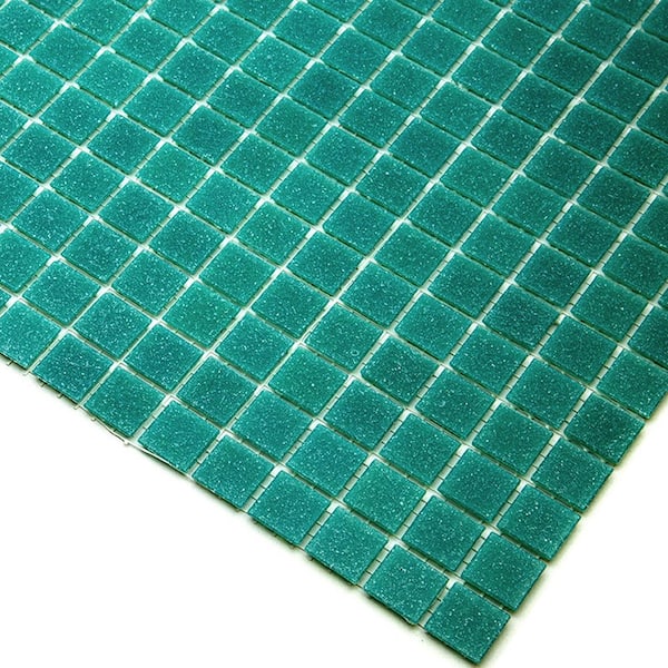 Dune Glossy Jade Green 12 in. x 12 in. Glass Mosaic Wall and Floor Tile (20 sq. ft./case) (20-pack)
