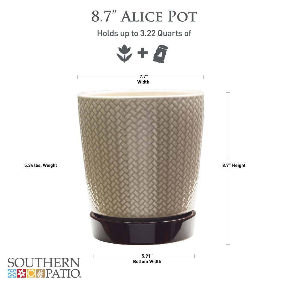 Light Brown and Dark Base Ceramic Pot Planter