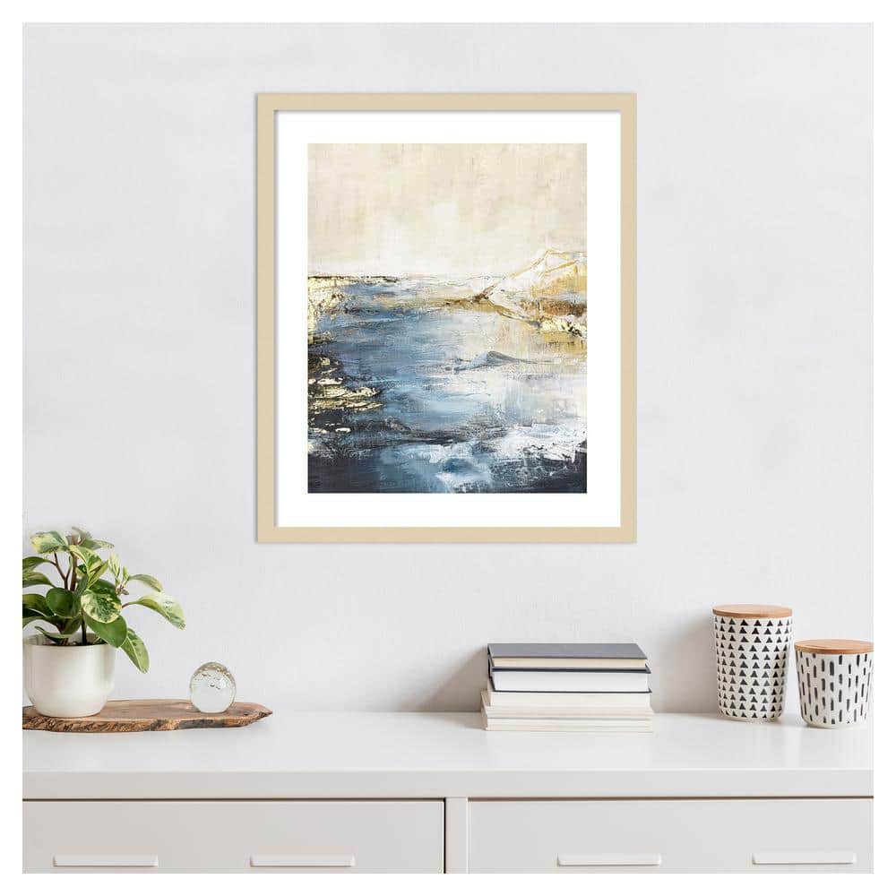 Astonish 3 Abstract Expressionism Framed Wall Art in Svelte Natural
