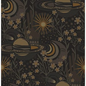 Black Ethereal Cosmos Vinyl Matte Peel and Stick Wallpaper Roll