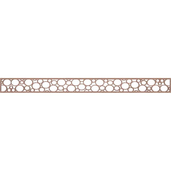 Ekena Millwork Hemingway Fretwork 0.375 in. D x 46.375 in. W x 4 in. L Walnut Wood Panel Moulding