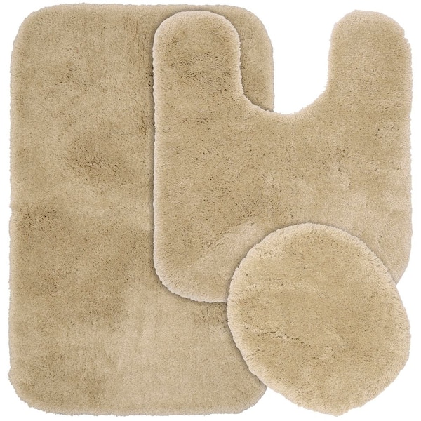 Finest Luxury Linen 21 in. x 34 in. Washable Bathroom 3-Piece Rug Set
