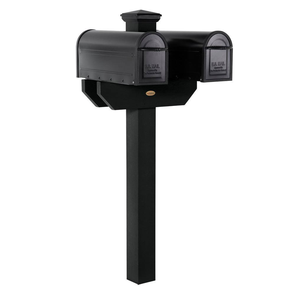 Hazelton Black Double-Sided Poly Lumber Mailbox Post