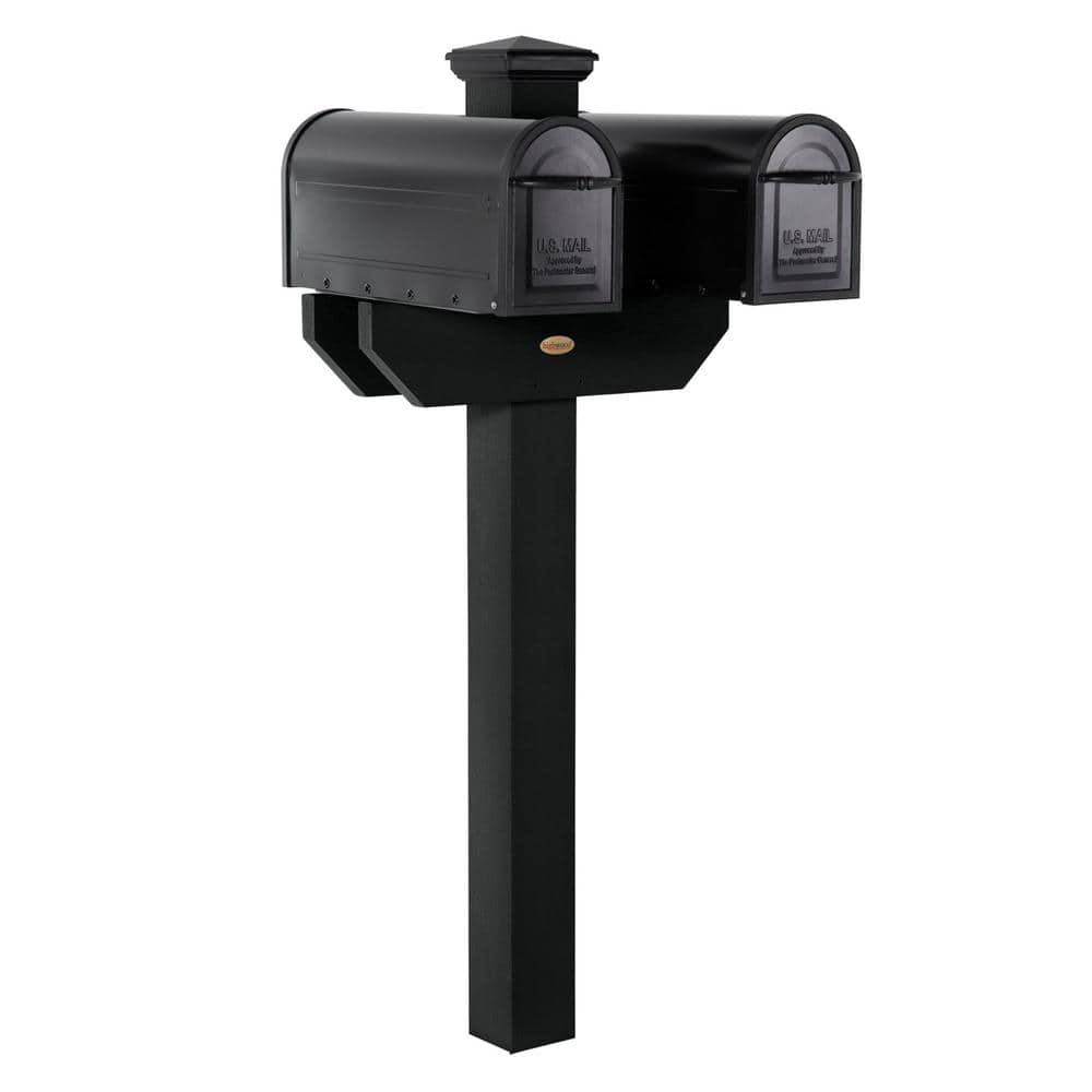 Hazelton Black Double-Sided Poly Lumber Mailbox Post