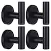 Round Base Wall Hanging Hook with Screws, Matte Black Towel Hook, 4-Pack,  for Entry Shoe Cabinet Furniture Hardware