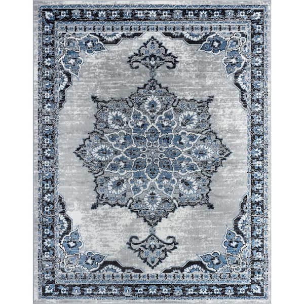 Tayse Rugs Wyatt Oriental Gray 9 ft. x 12 ft. Indoor Area Rug